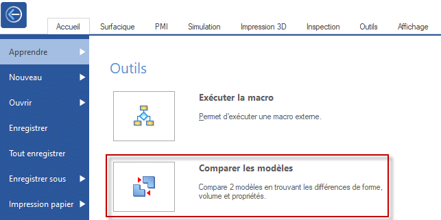 comparaison des modèles, nouveautés solid edge 2020