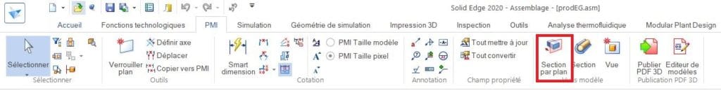 Fonction "Section par plan"